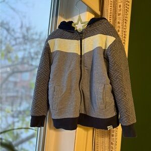 Cozy Kids Gray and Cream Hooded Jacket